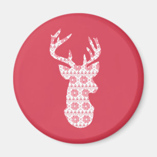 Vinter Sticka jul Reindeer Magnet