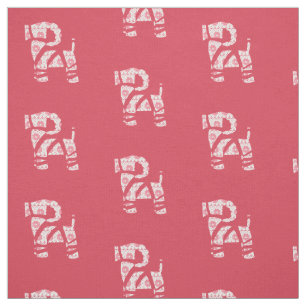 Vinter Sticka jul Yule Bock Fabric Tyg