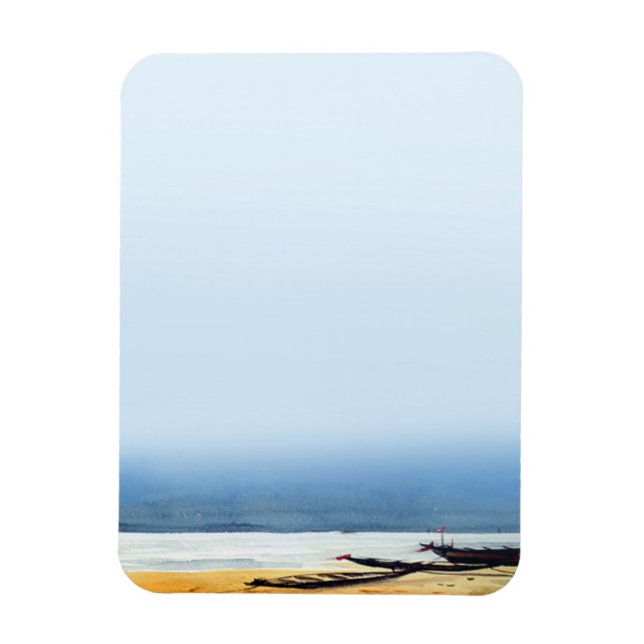 Vinter strand, akvarellmålning magnet (Vertikal)