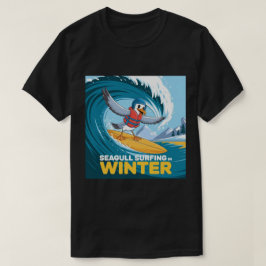 Vinter Surfande Måse, Måse Surfning, Måse T Shirt
