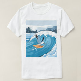 Vinter Surfande Måse, Måsfågel Surfning, Måse T Shirt