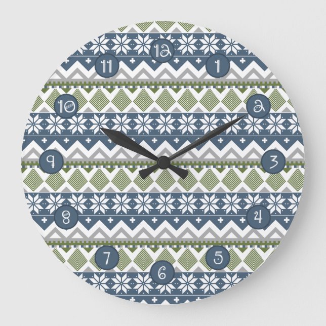 Vinter Sweater Clock Stor Klocka (Framsida)