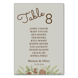 Vinter Tall Beige Bord Nummerkort med Namn Bordsnummer
