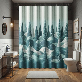 Vinter Teal Shower Curtain