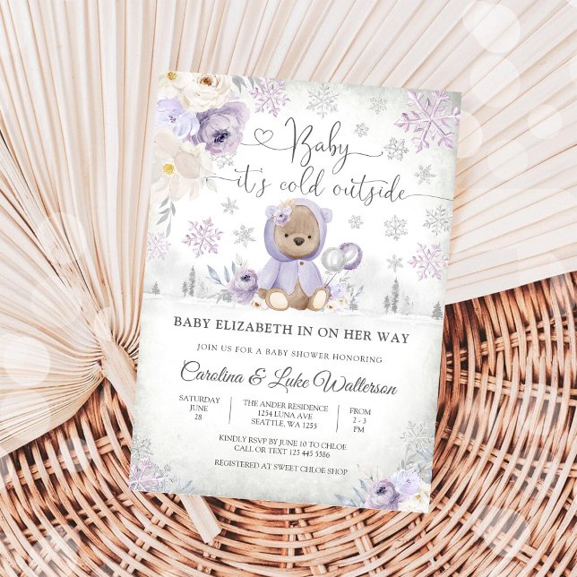 Vinter Teddybjörn Baby Shower Inbjudan (Skapare uppladdad)