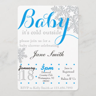 Vinter Theme Baby Shower Inbjudan