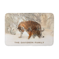 Vinter Tigers anpassade namnbad mattor