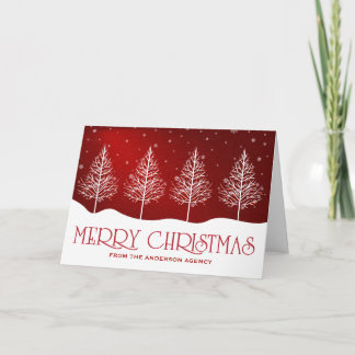 Vinter Träd Corporate Business Holiday Greetings Helgkort
