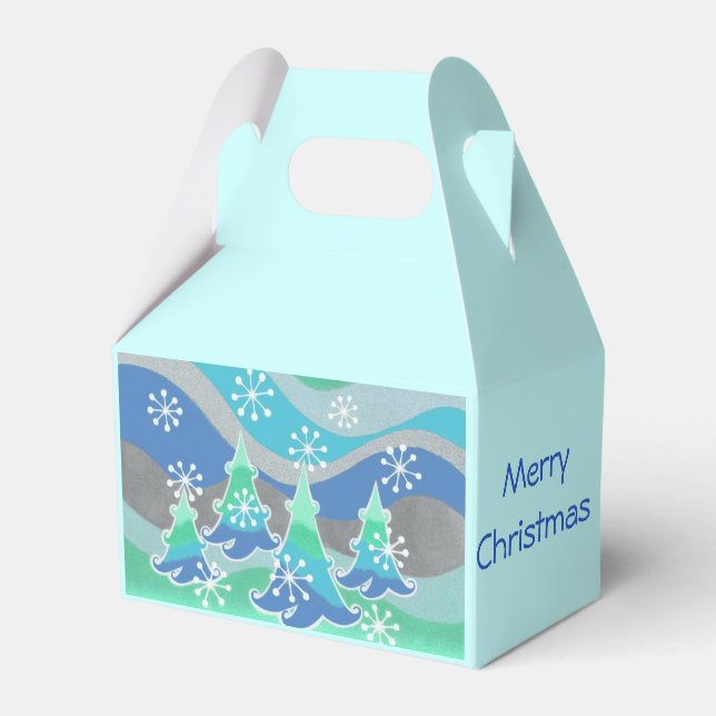 Vinter Träd favör God jul box Presentaskar (Framsidan Sidan)