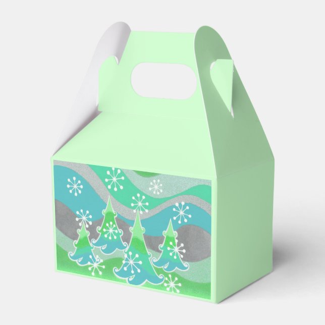 Vinter-Träd-Grönt, förmånsruta Presentaskar (Framsidan Sidan)