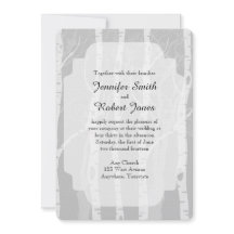 Vinter Träd i Grått Bröllopsinbjudan