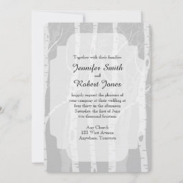 Vinter Träd i Grått Bröllopsinbjudan Inbjudningar