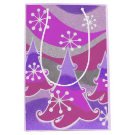 Vinter Träd Lila presentsäcksmedium