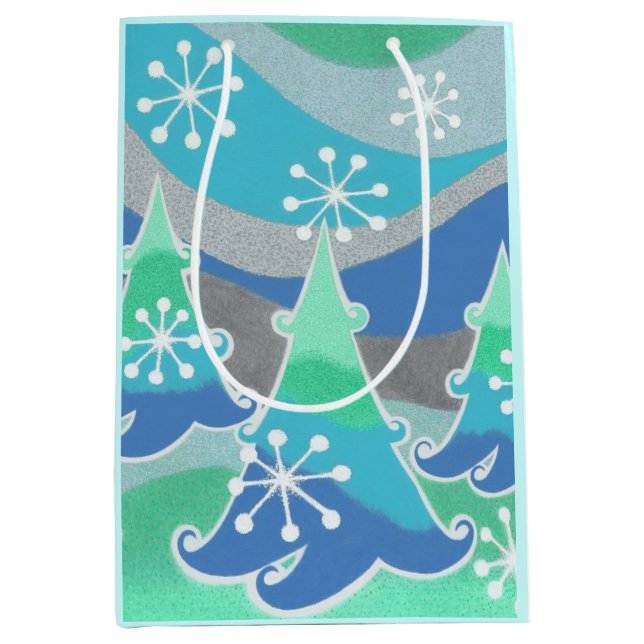 Vinter-Träd presentsäcksmedium (Framsidan)