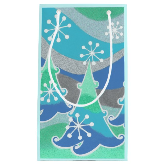 Vinter-Träd-presentväska liten (Framsidan)