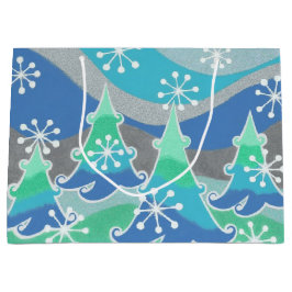 Vinter-Träd-presentväska stor