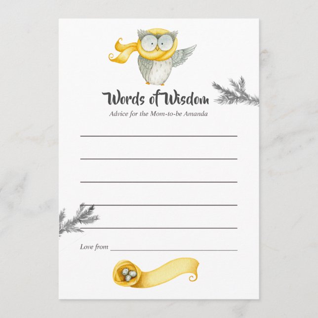 Vinter Uggla-juljubileumsråd Mamma Rådkort (Framsida)