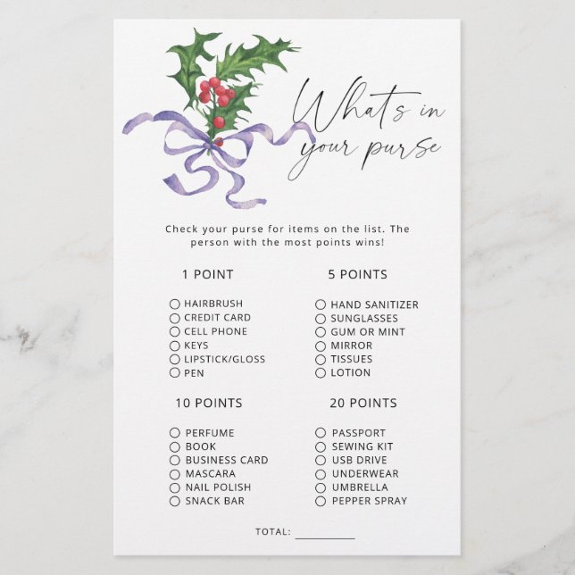 Vinter - vad är det i ditt handväska? (Framsida)