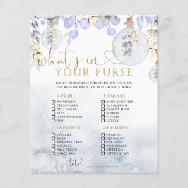 Vinter Vad är din handväska baby shower spel