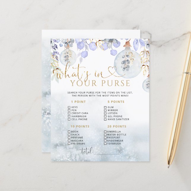 Vinter Vad är ditt handduschspel för handväskor? (Fram/Back In Situ)