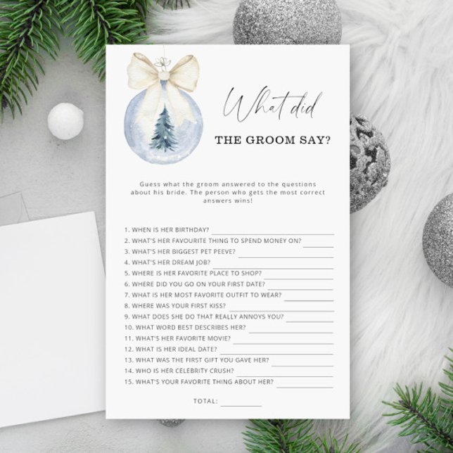 Vinter Vad sa brudgummen möhippa spel? (Skapare uppladdad)