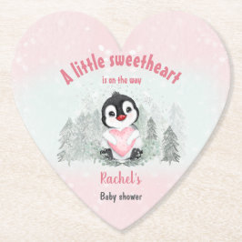 Vinter-Valentinesen Baby Shower Heart Papper Underlägg Papper