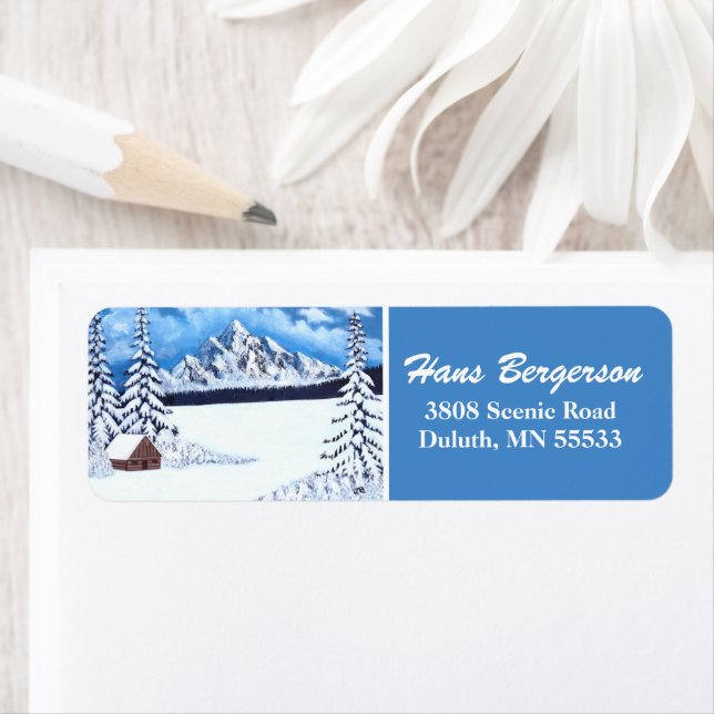 Vinter Vänlig Returadressetiketter Returadress Etikett (Insitu)