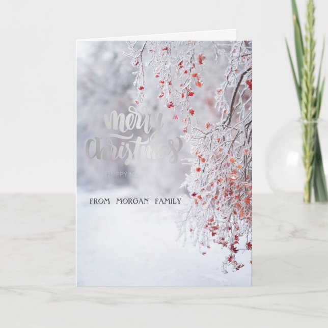 Vinter Värld Vacker Snö Julkort Helgkort (Framsida)