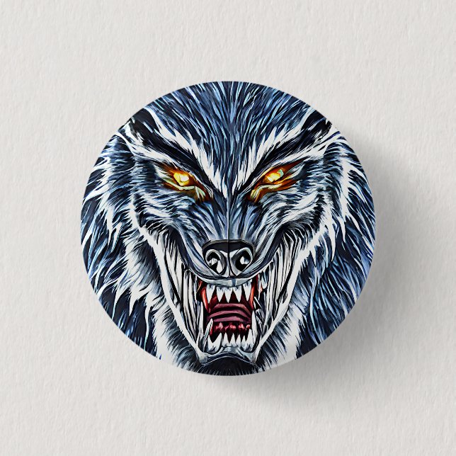 Vinter Varulv Fantasy Mörk skräckkonst   Knapp (Framsida)