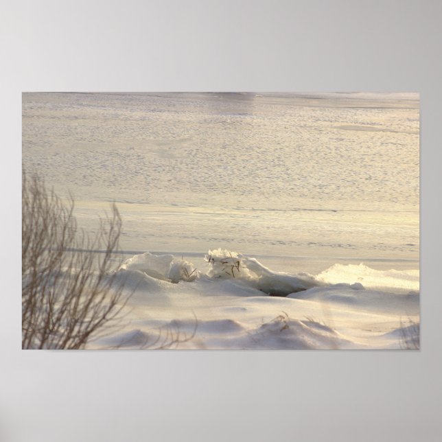 Vinter Vattenscape Foto Affisch (Framsidan)