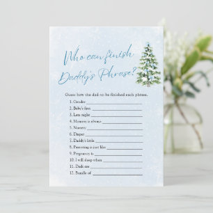 Vinter Vem Kan Slutföra Pappas Fras Baby Shower Inbjudningar