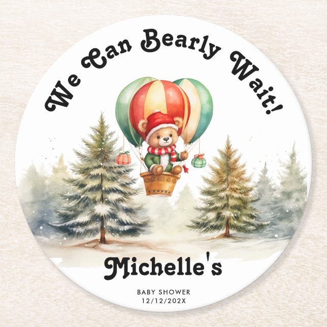 Vinter vi kan avvakta juljusprejen underlägg papper rund (Framsidan)