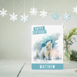 Vinter vibes Bear Birthday Card Julkort