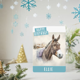 Vinter vibes Donkey Birthday Card Julkort