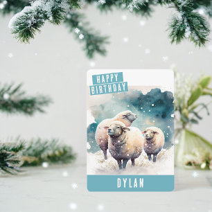 Vinter vibes Fårdagskort Julkort