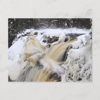 Vinter vid Gabbros Falls, Michigans övre Peninsula Vykort