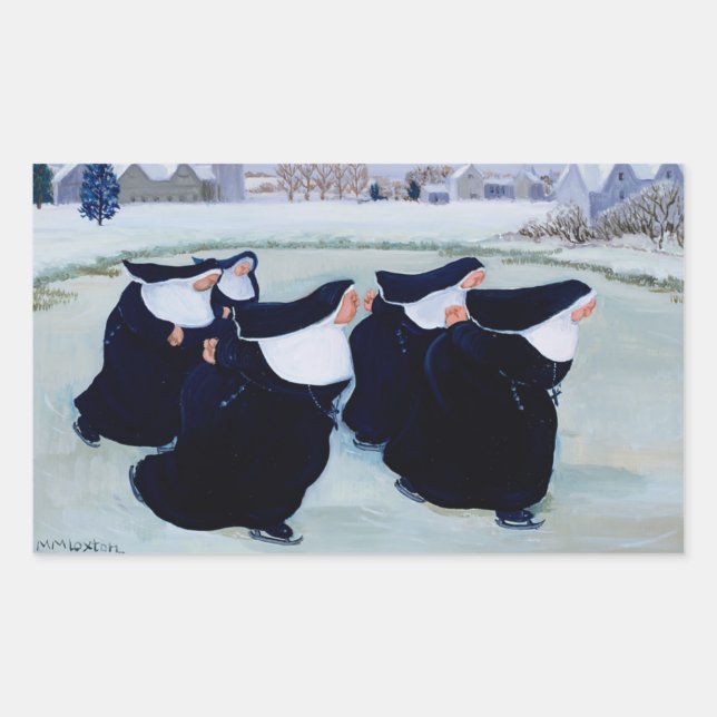 Vinter vid klotet rektangulärt klistermärke (Framsida)