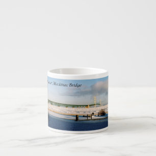 Vinter vid Mackinac Bridge espresso mugg Espressomugg