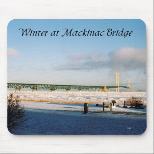 Vinter vid Mackinac Bridge mousepad Musmatta