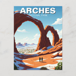 Vinter vid Moab Utah Arches nationalpark Vykort