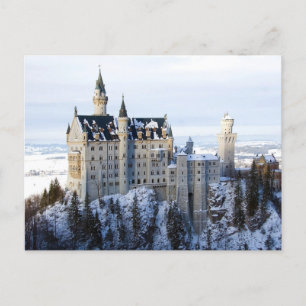 Vinter vid Neuschwanstein Castle, Tyskland Bayern Vykort