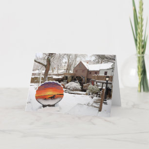 Vinter vid Plimoth Grist Mill Kort