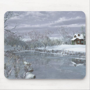 Vinter vid Sjö Mousepad Musmatta