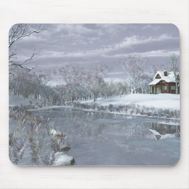 Vinter vid Sjö Mousepad Musmatta (Framsidan)