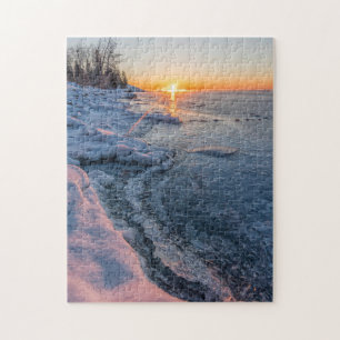 Vinter vid två Harbors Minnesota Pussel