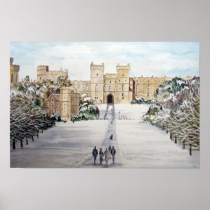 Vinter vid Windsor Castle av Farida Greenfield Poster