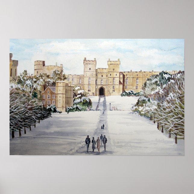 Vinter vid Windsor Castle av Farida Greenfield Poster (Framsidan)