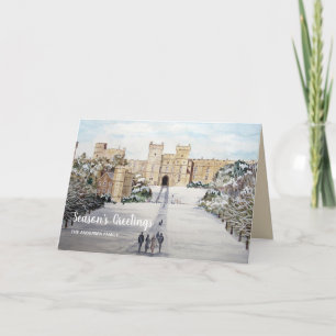 Vinter vid Windsor Castle jul Helgkort