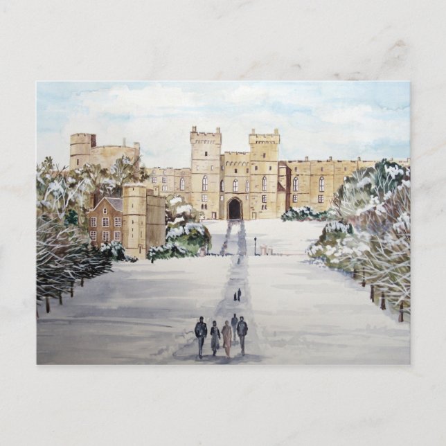Vinter vid Windsor Castle Vykort (Framsida)