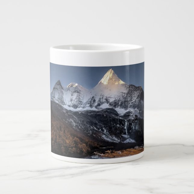 Vinter Vildmark Berg Landskapsmugg Jumbo Mugg (Framsidan)